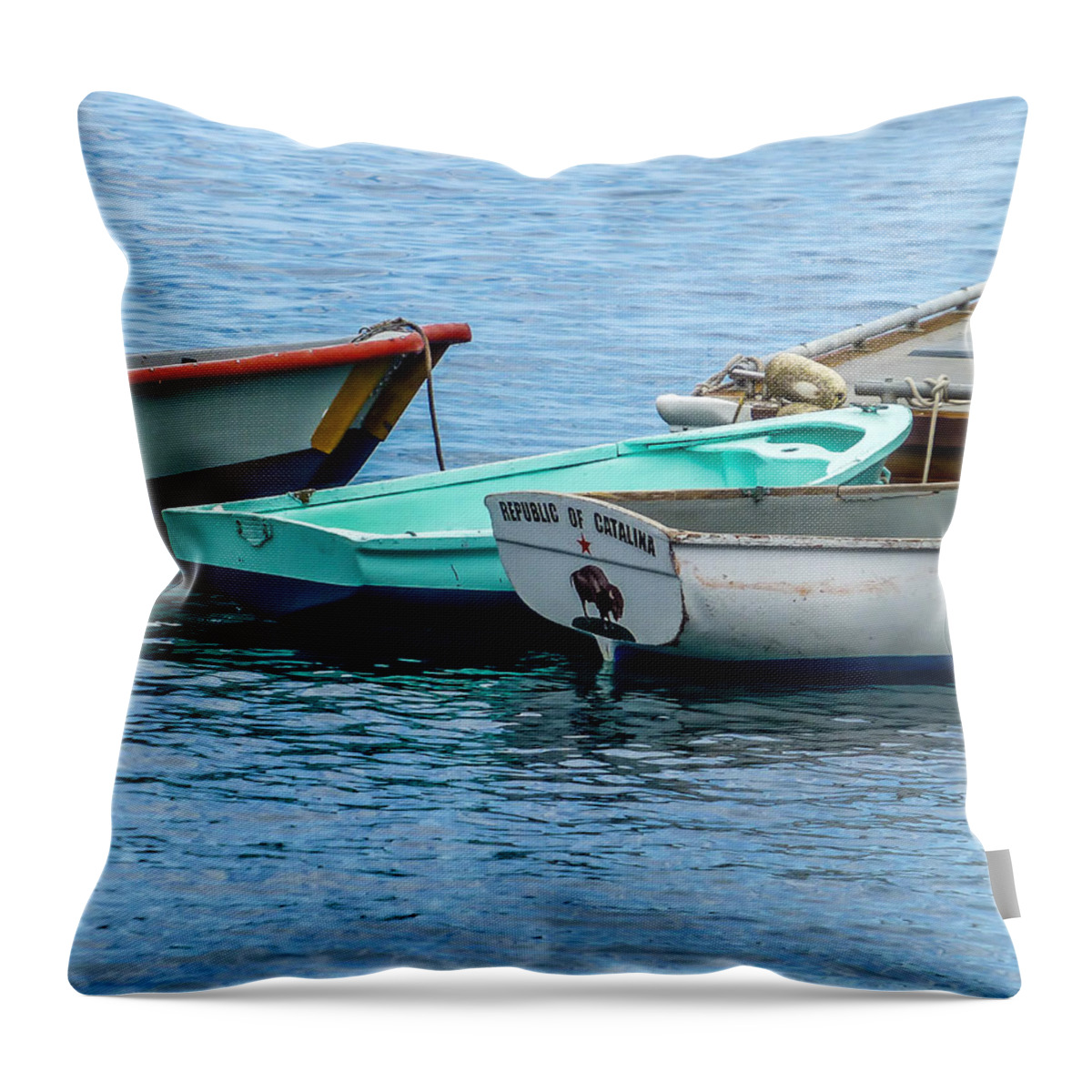 Catalina Throw Pillow featuring the photograph Republic of Catalina by Pamela Newcomb