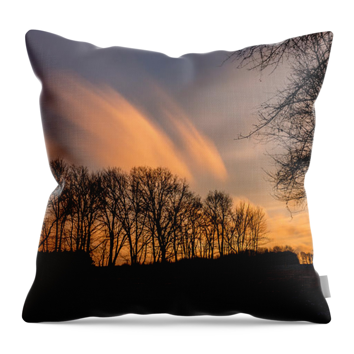 Snow Throw Pillow featuring the photograph Retreating Clouds of the First Snow by Mark Rogers