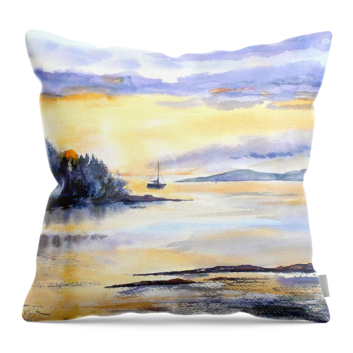 Sunsets Throw Pillow featuring the painting Returning Home by Diane Kirk