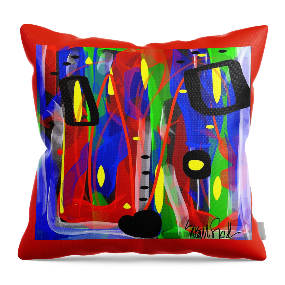  Throw Pillow featuring the digital art Ribbon of Thought by Susan Fielder
