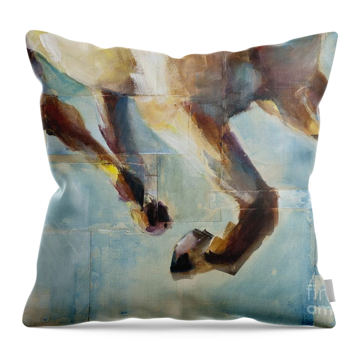 Horses Throw Pillow featuring the painting Ride Like You Stole It by Frances Marino