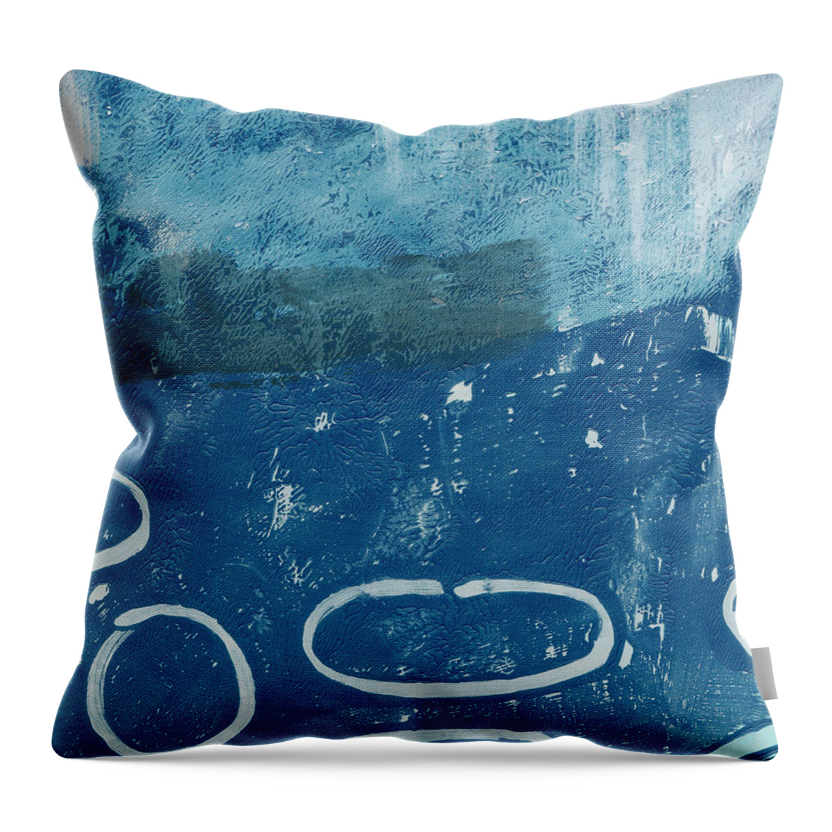 Abstract Throw Pillow featuring the painting River Walk 3- Art by Linda Woods by Linda Woods