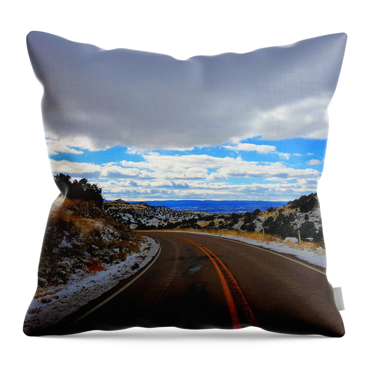 Southwest Landscape Throw Pillow featuring the photograph Road to blue skys by Robert WK Clark