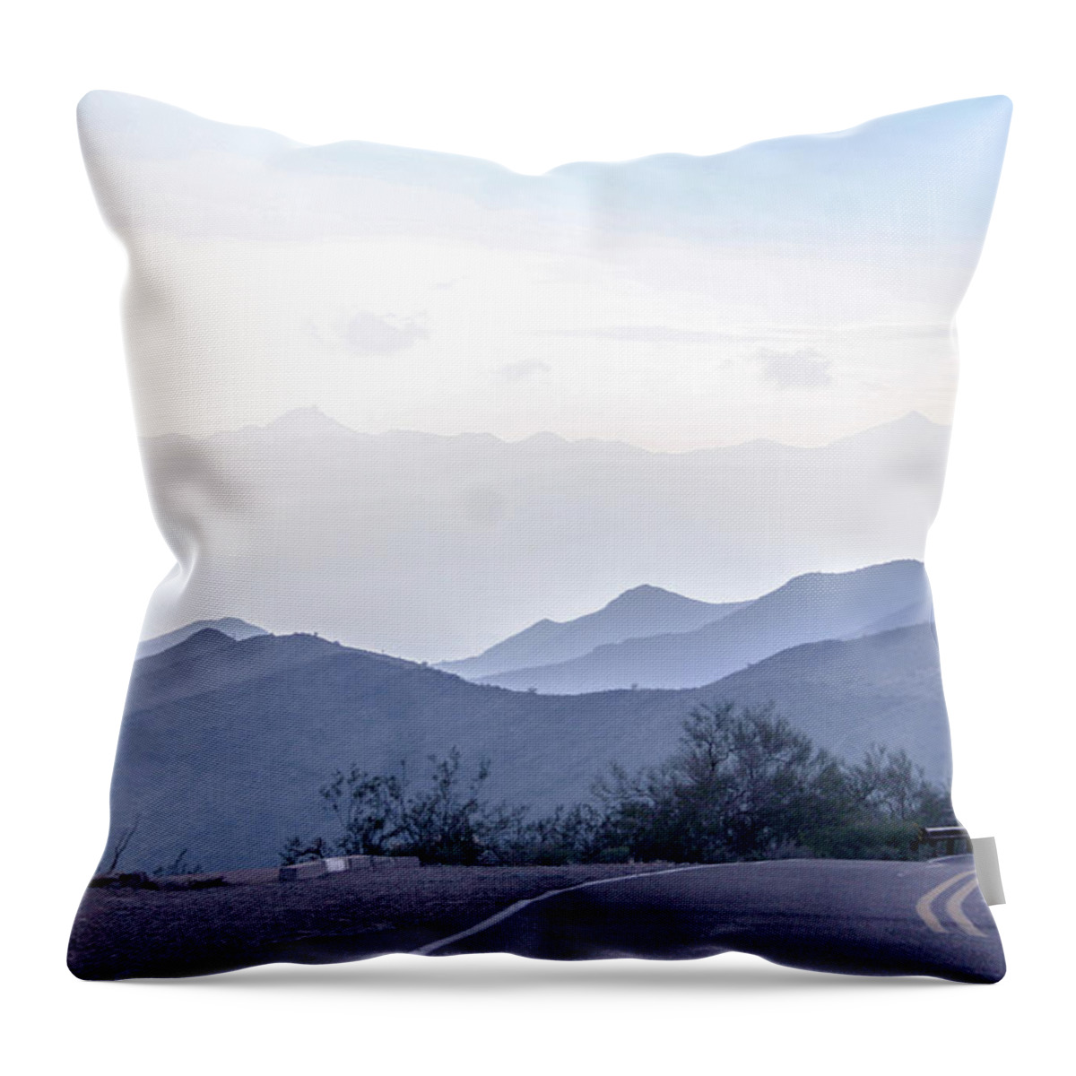Mountain Throw Pillow featuring the digital art Road to Nowhere by Darrell Foster