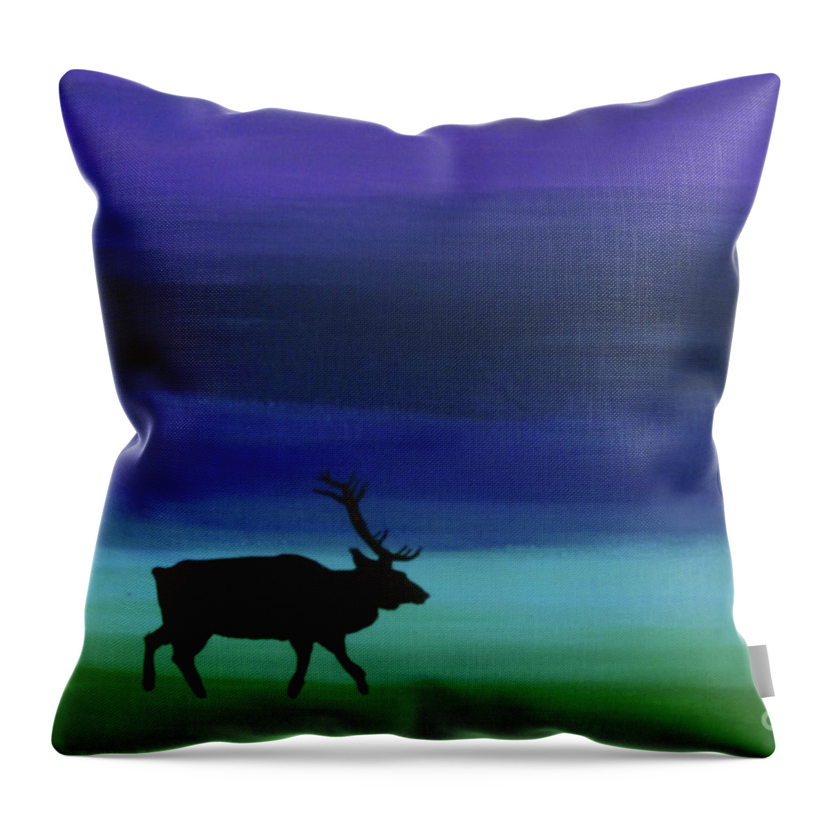 Elk Throw Pillow featuring the painting Roaming Elk by Sara Becker