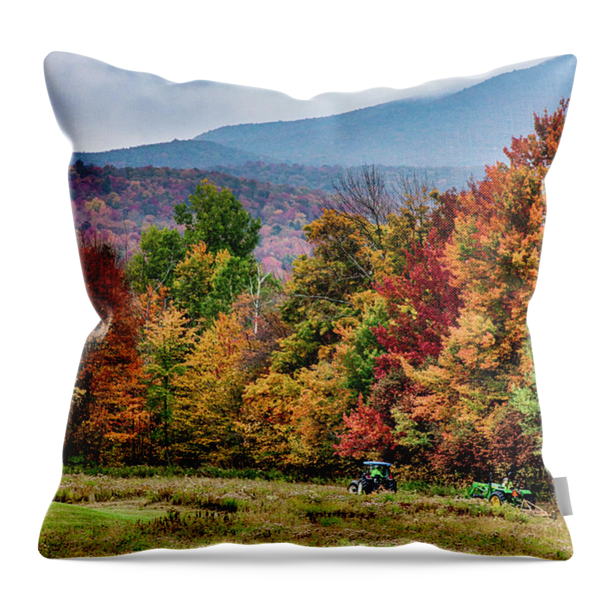 Autumn Foliage Throw Pillow featuring the photograph Robert Frost view by Jeff Folger