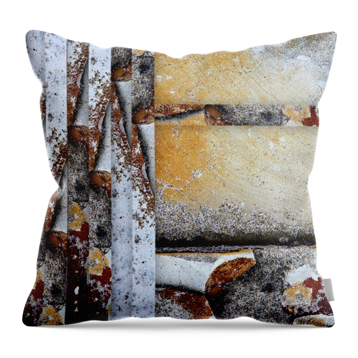 Bold Throw Pillow featuring the mixed media Rock Study 18 by Carol Leigh
