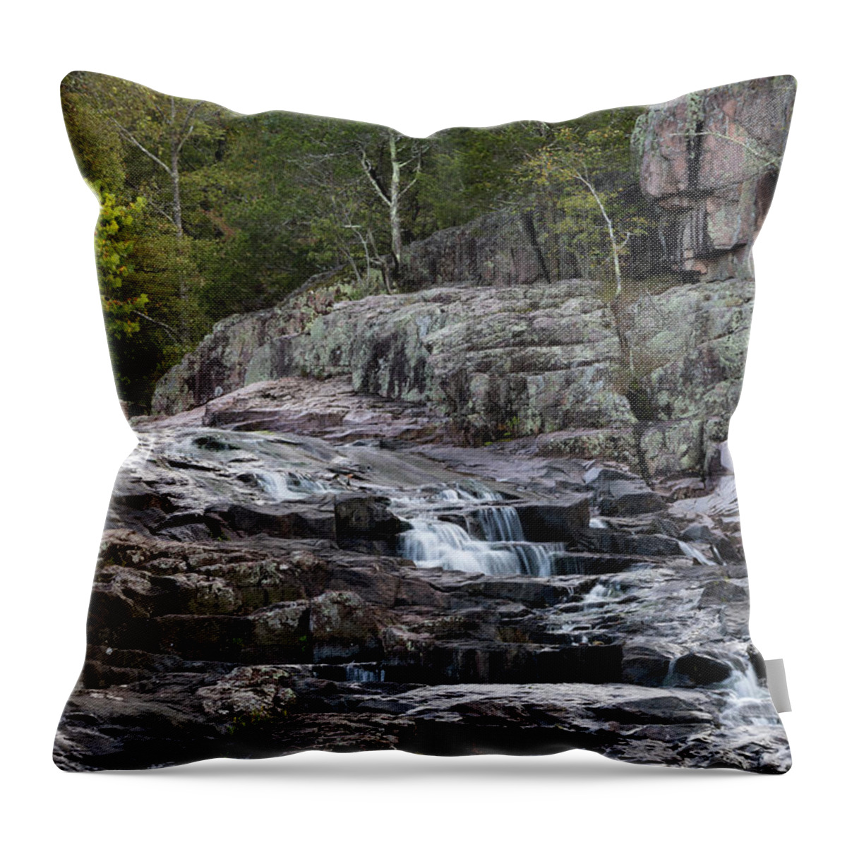 Rocky Falls Throw Pillow featuring the photograph Rocky Falls by Holly Ross