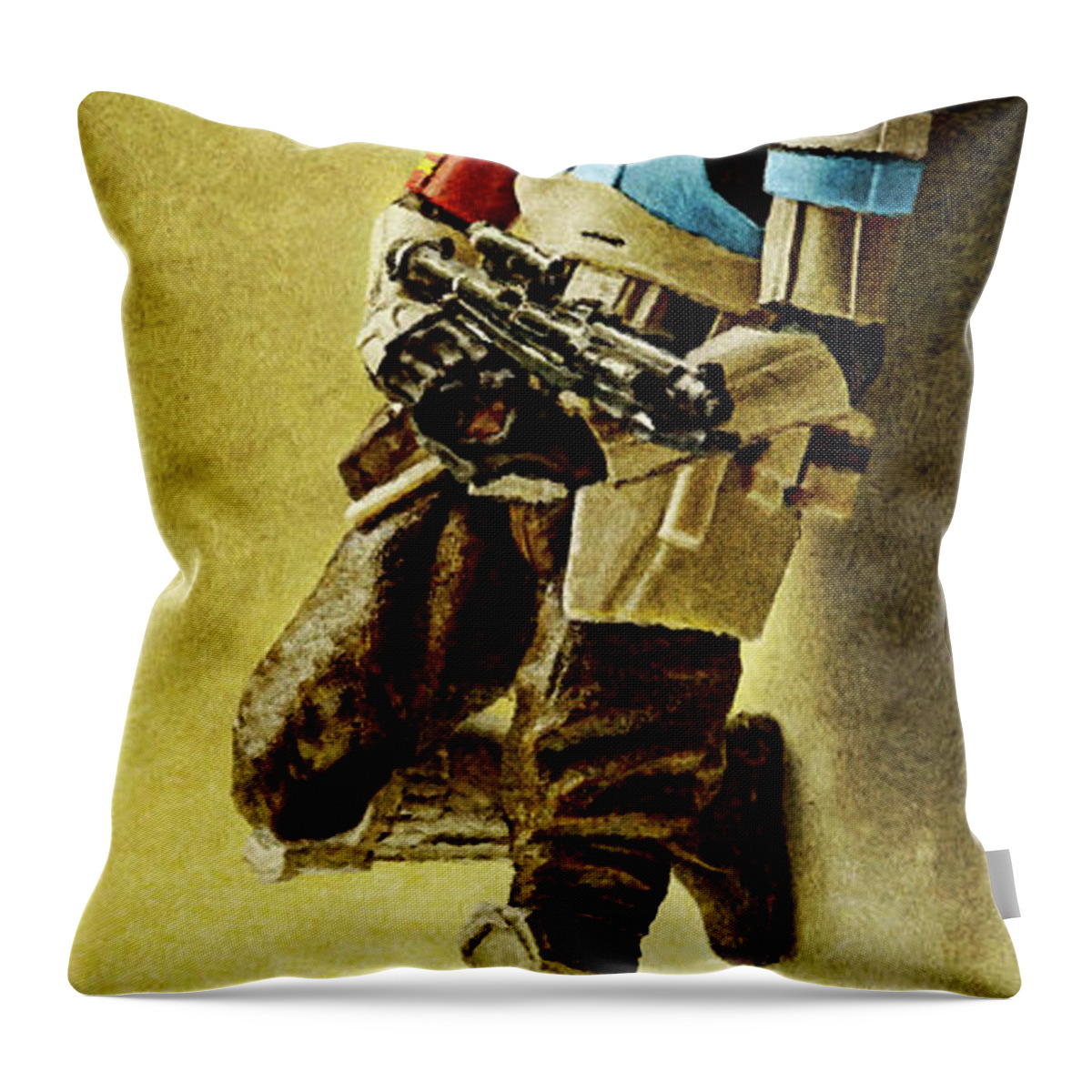 Rogue One Throw Pillow featuring the digital art Rogue One Scarif Stormtrooper - Narrow version by Weston Westmoreland