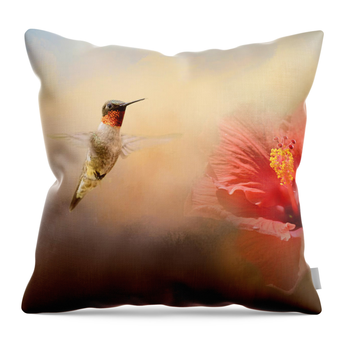Jai Johnson Throw Pillow featuring the photograph Romancing The Hibiscus by Jai Johnson