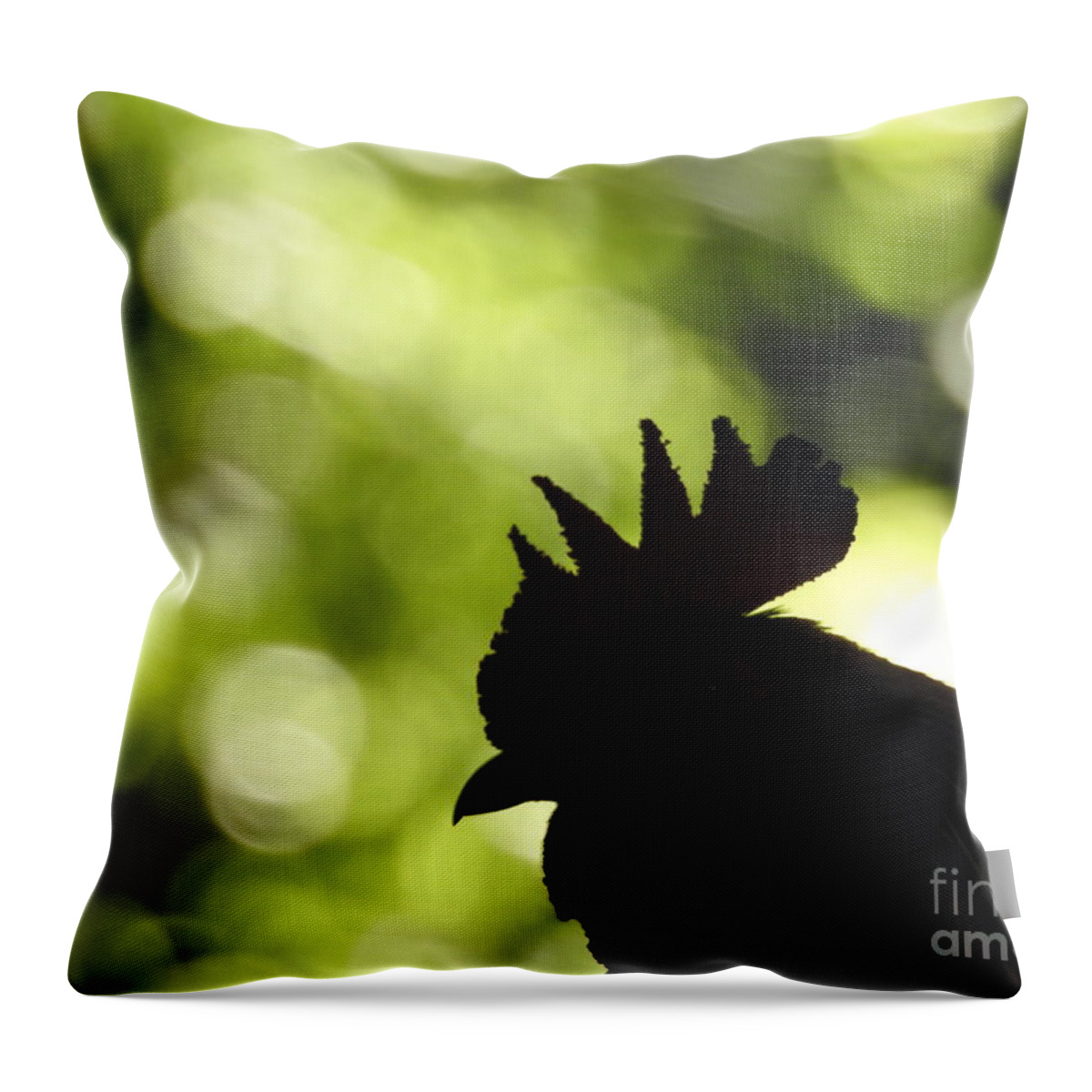 Rooster Throw Pillow featuring the photograph Rooster Silhouette by Jan Gelders
