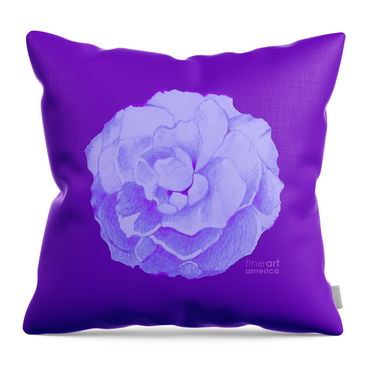 Rose Throw Pillow featuring the digital art Rose On Purple by Helena Tiainen