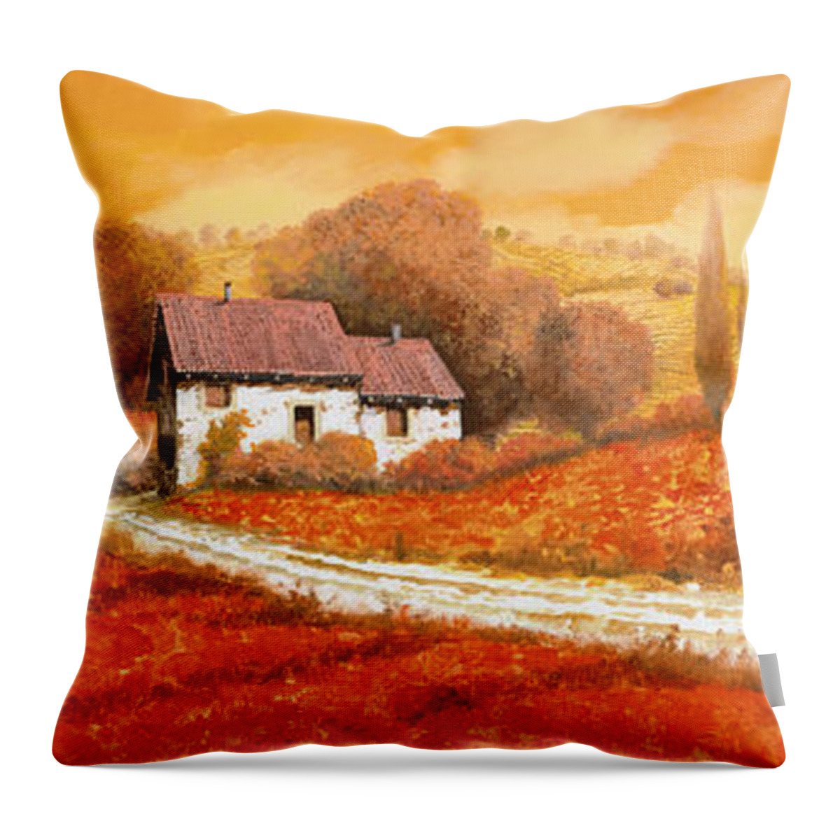 Tuscany Throw Pillow featuring the painting I papaveri rossi by Guido Borelli