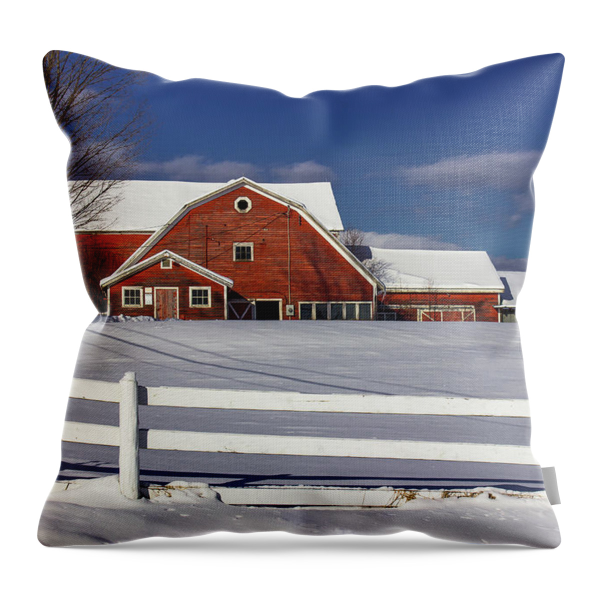 Vermont Throw Pillow featuring the photograph Ruggles Barn by Tim Kirchoff