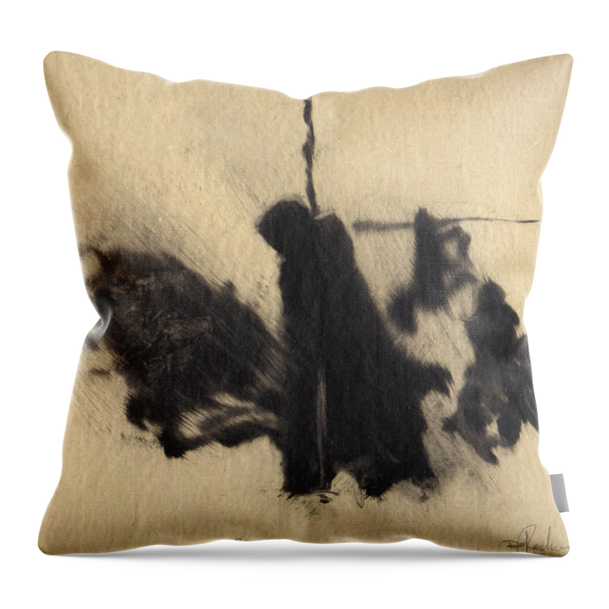 Travelers Throw Pillow featuring the painting Rumble by David Ladmore