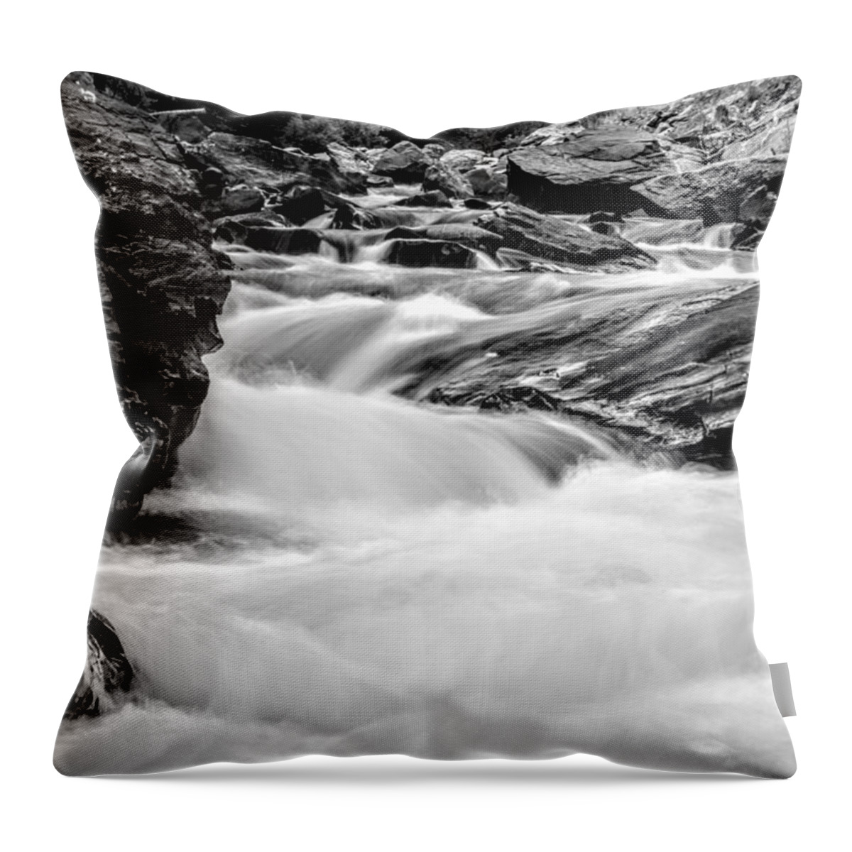 Rushing Water Throw Pillow featuring the photograph Rushing Through Time by Michael Brungardt