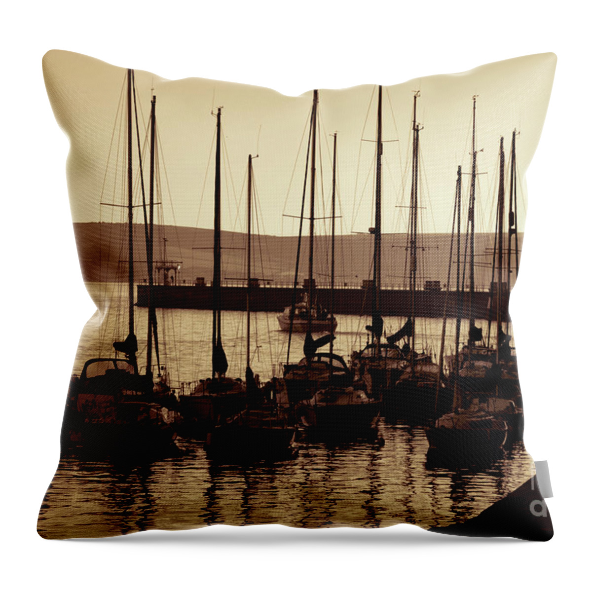 Weymouth Throw Pillow featuring the photograph Russet Harbour by Baggieoldboy