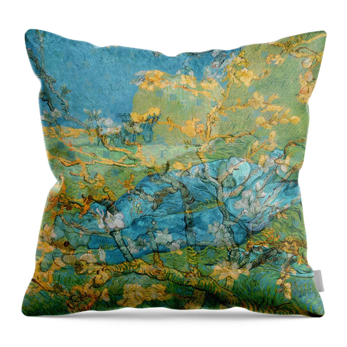 Post Modern Throw Pillow featuring the digital art Rustic 6 van Gogh by David Bridburg