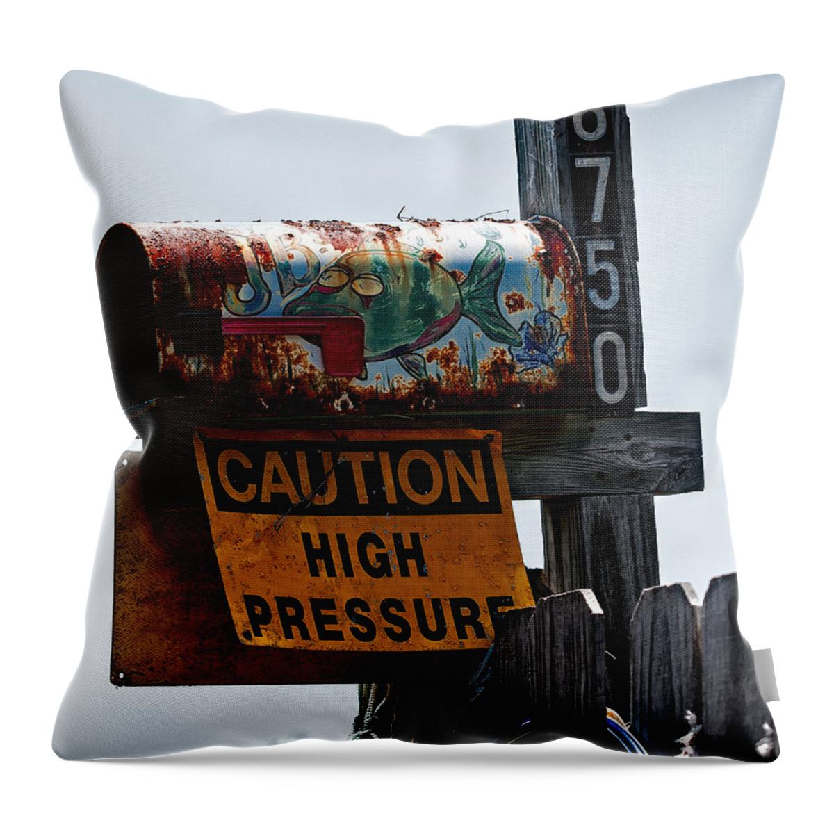 Old Throw Pillow featuring the photograph Rusty Mailbox by Christopher Holmes