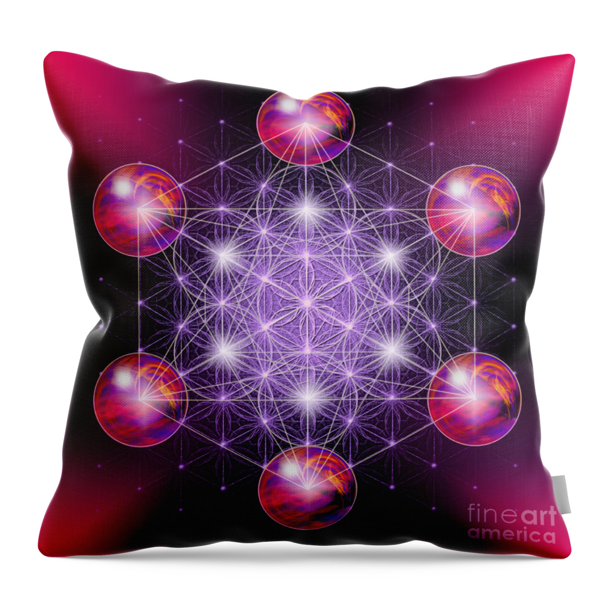 Metatron Throw Pillow featuring the digital art Sacred Geometry Metatron by Alexa Szlavics
