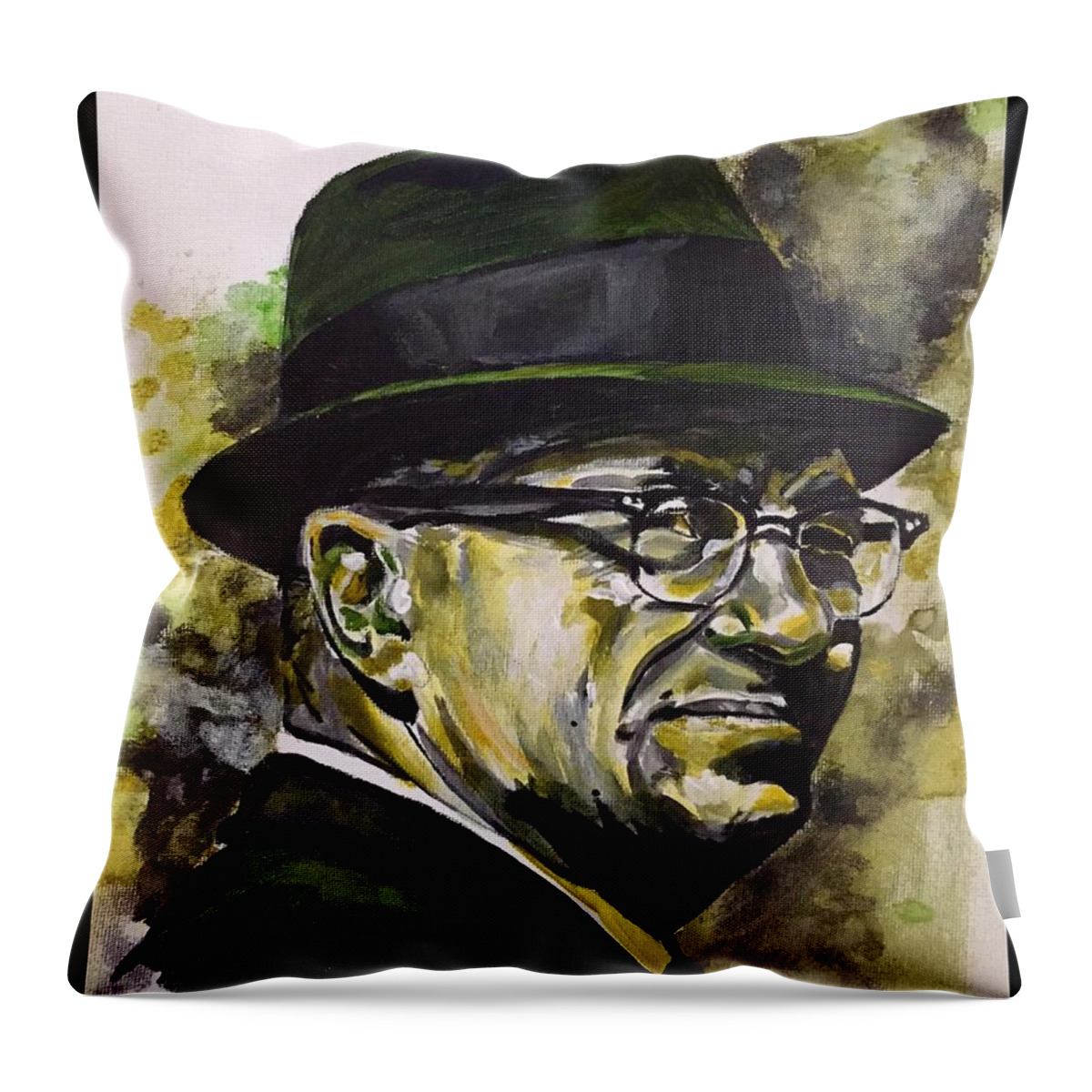Lombardi Throw Pillow featuring the painting Saint Vince by Joel Tesch