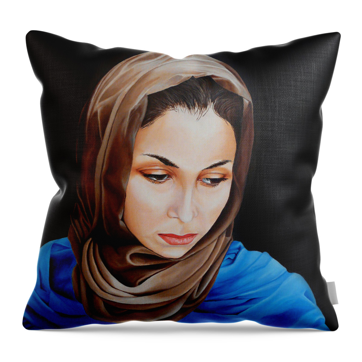 Mary Throw Pillow featuring the painting Sanctus Mater Dei by Vic Ritchey