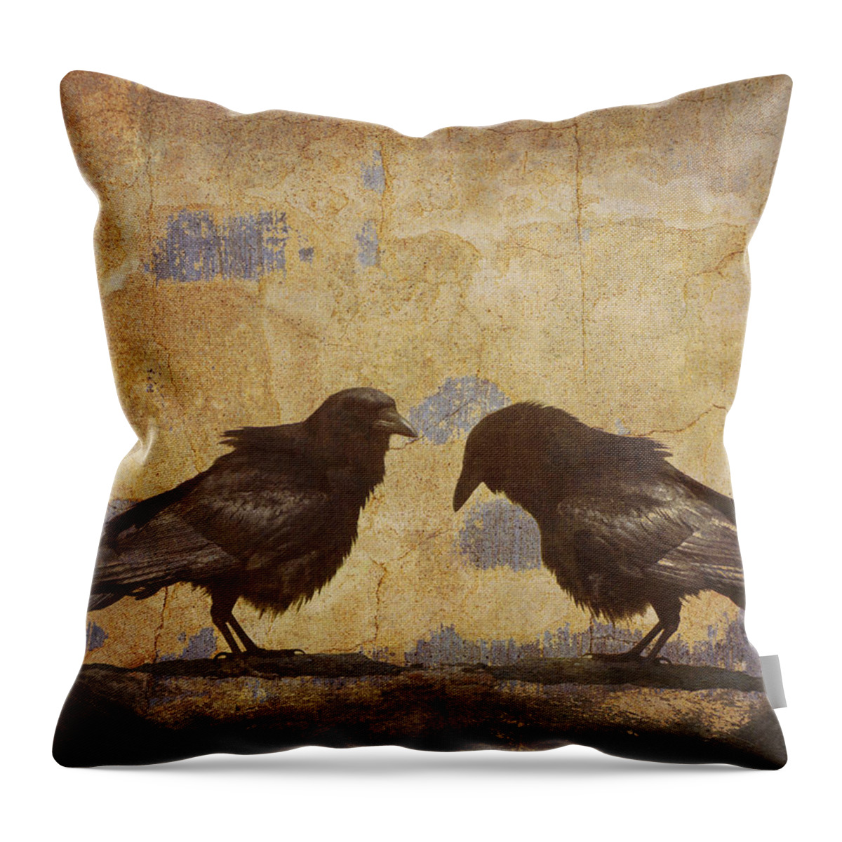 Crow Throw Pillow featuring the photograph Santa Fe Crows by Carol Leigh
