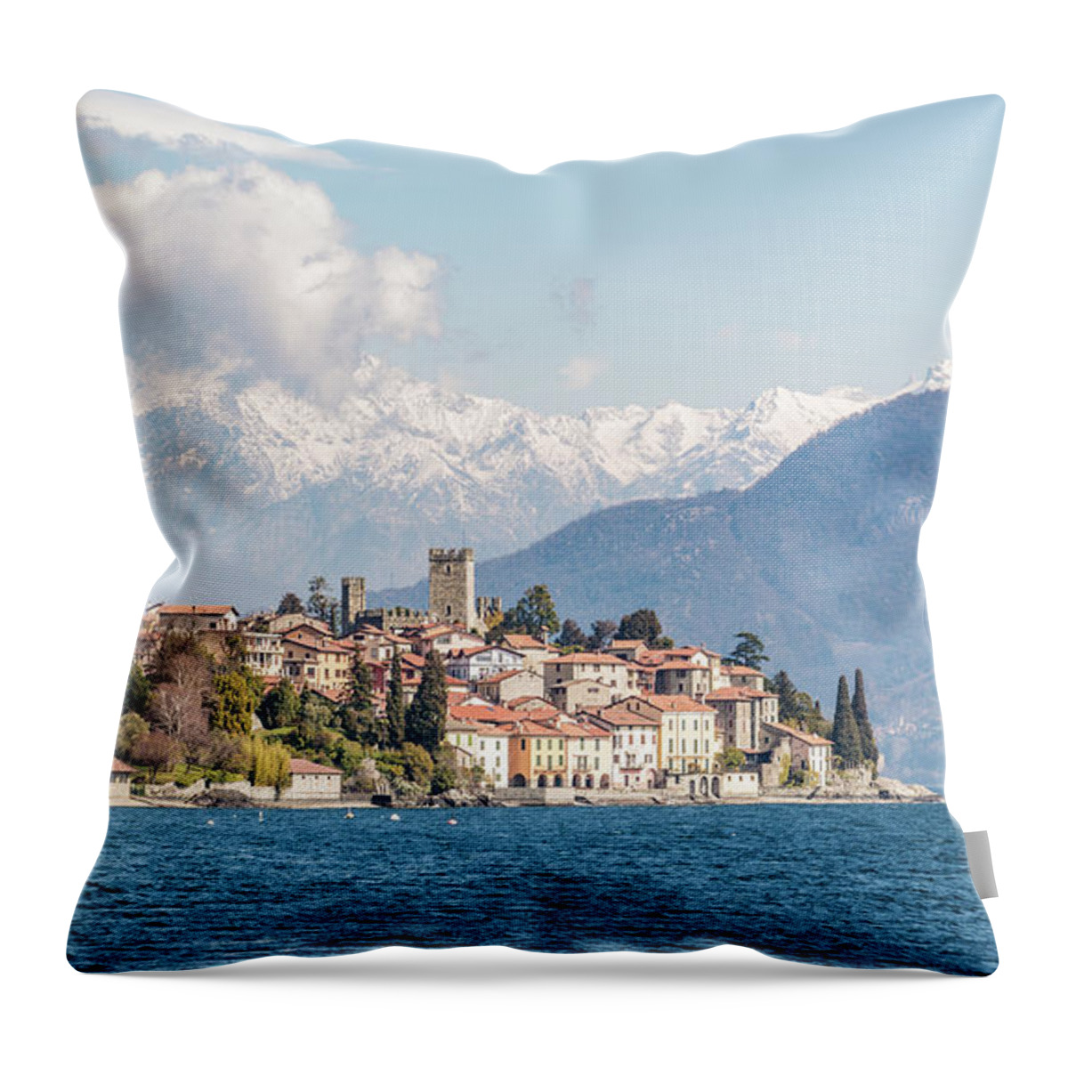Como Throw Pillow featuring the photograph Santa Maria Rezzonico, Lombardy, Italy by Pavel Melnikov