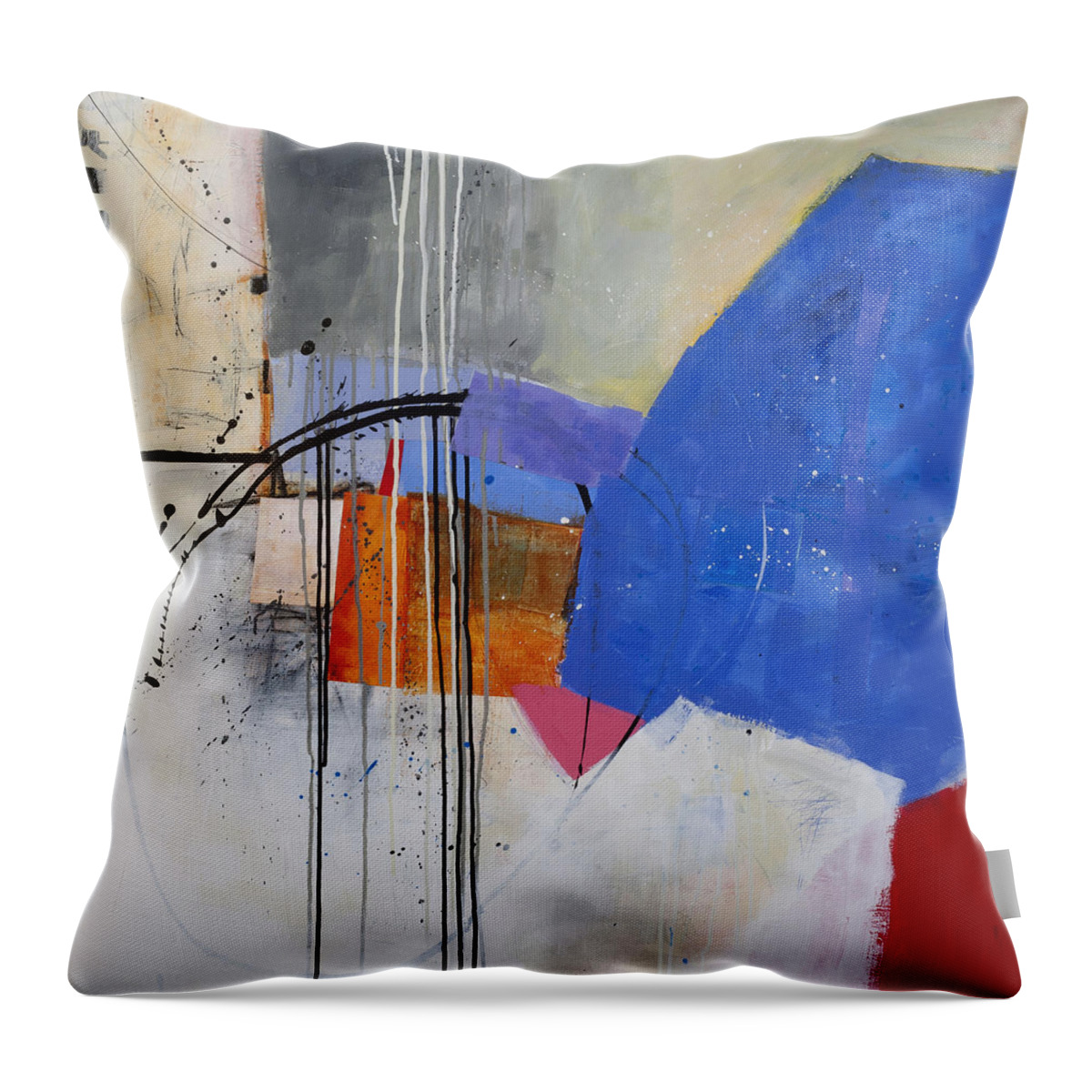 Abstract Art Throw Pillow featuring the painting Scaled Up 1 by Jane Davies