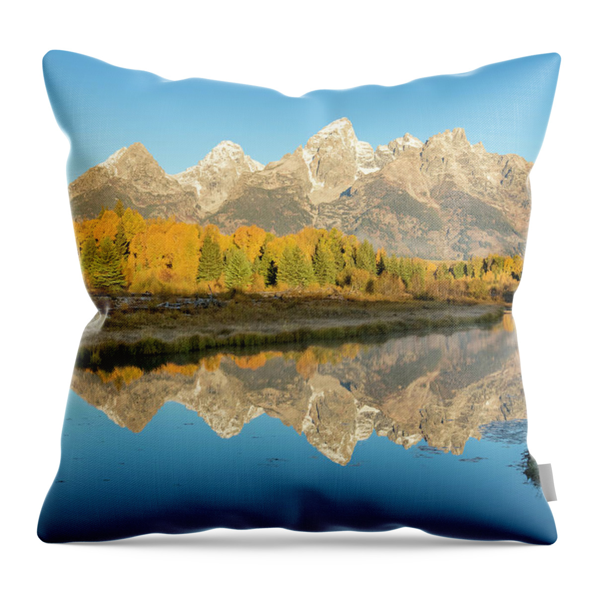 Grand Teton National Park Throw Pillow featuring the photograph Schwabacher Sunrise by D Robert Franz