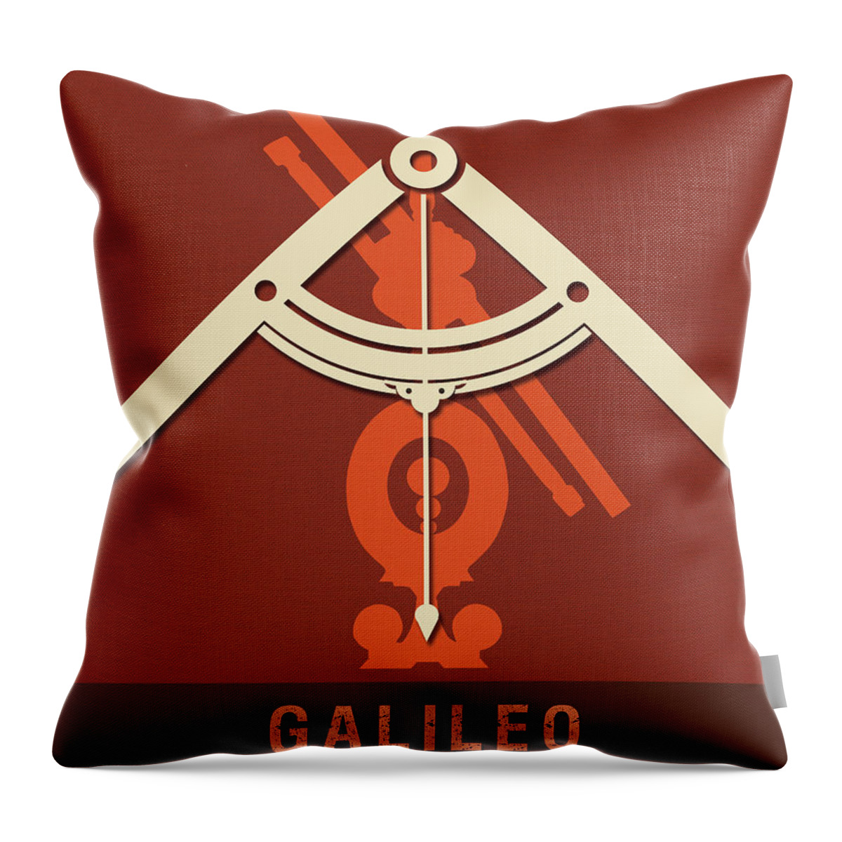 Galileo Throw Pillow featuring the mixed media Science Posters - Galileo Galilei - Astronomer, Physicist, Mathematician by Studio Grafiikka