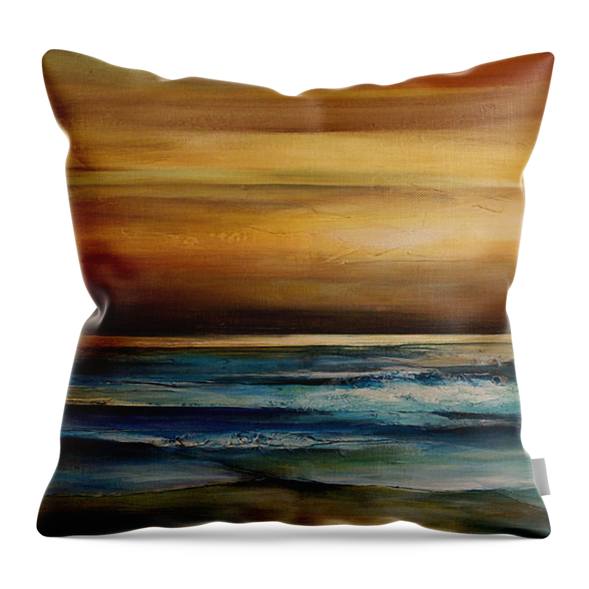 Seascape Throw Pillow featuring the painting Seascape 1 by Michael Lang