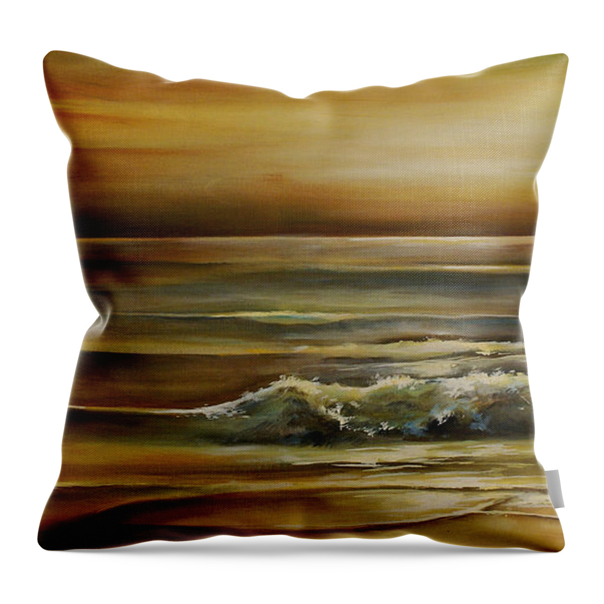 Seascape Throw Pillow featuring the painting Seascape 2 by Michael Lang