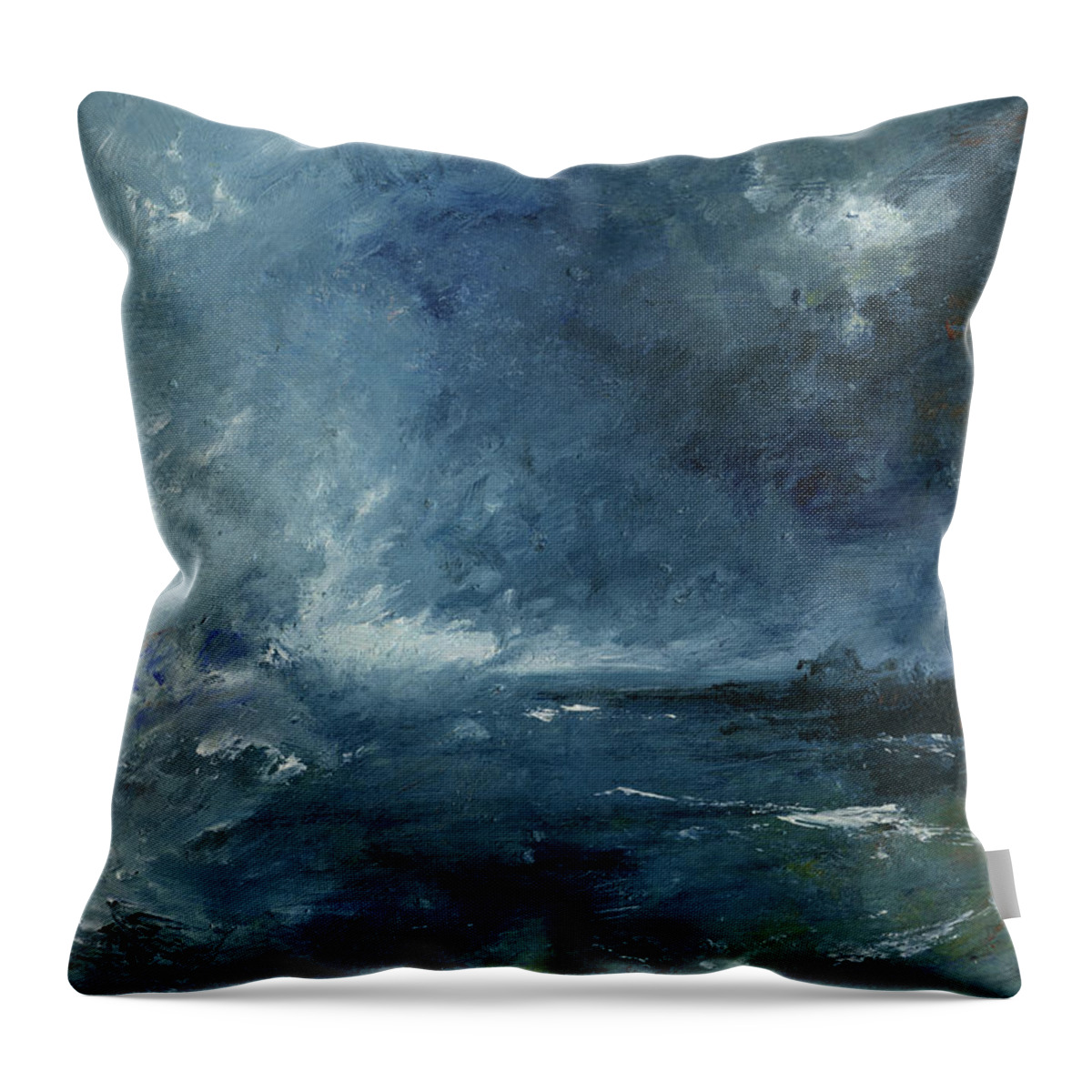 Abstract Seastorm Throw Pillow featuring the painting Seastorm by Juan Bosco