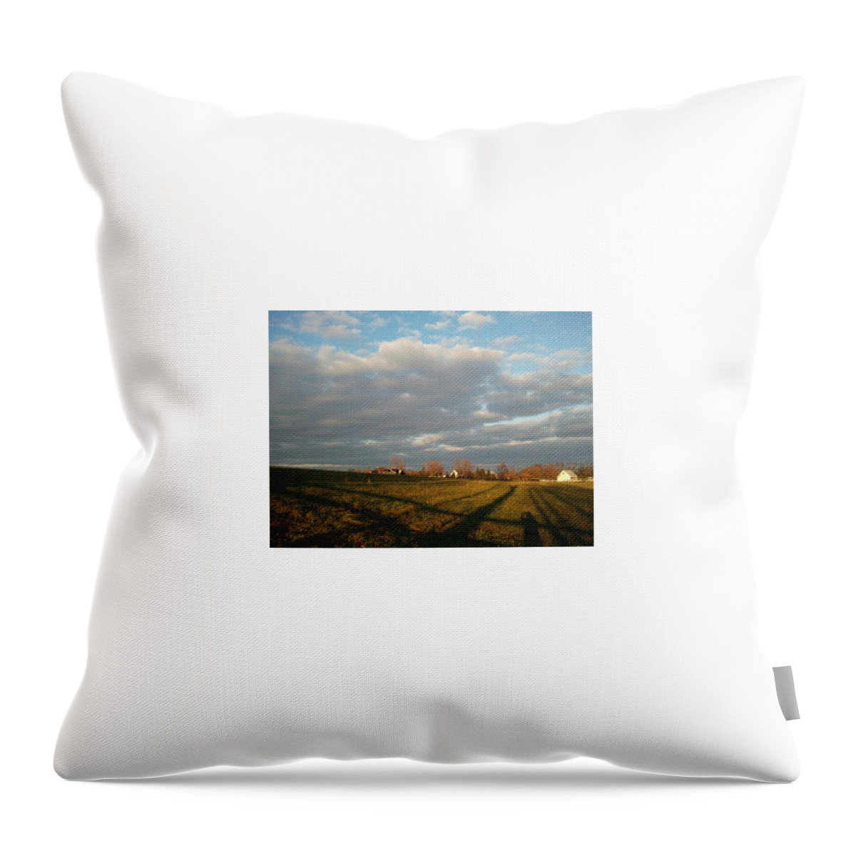 Farm. Fields Throw Pillow featuring the photograph Send in the Clouds by Susan Esbensen