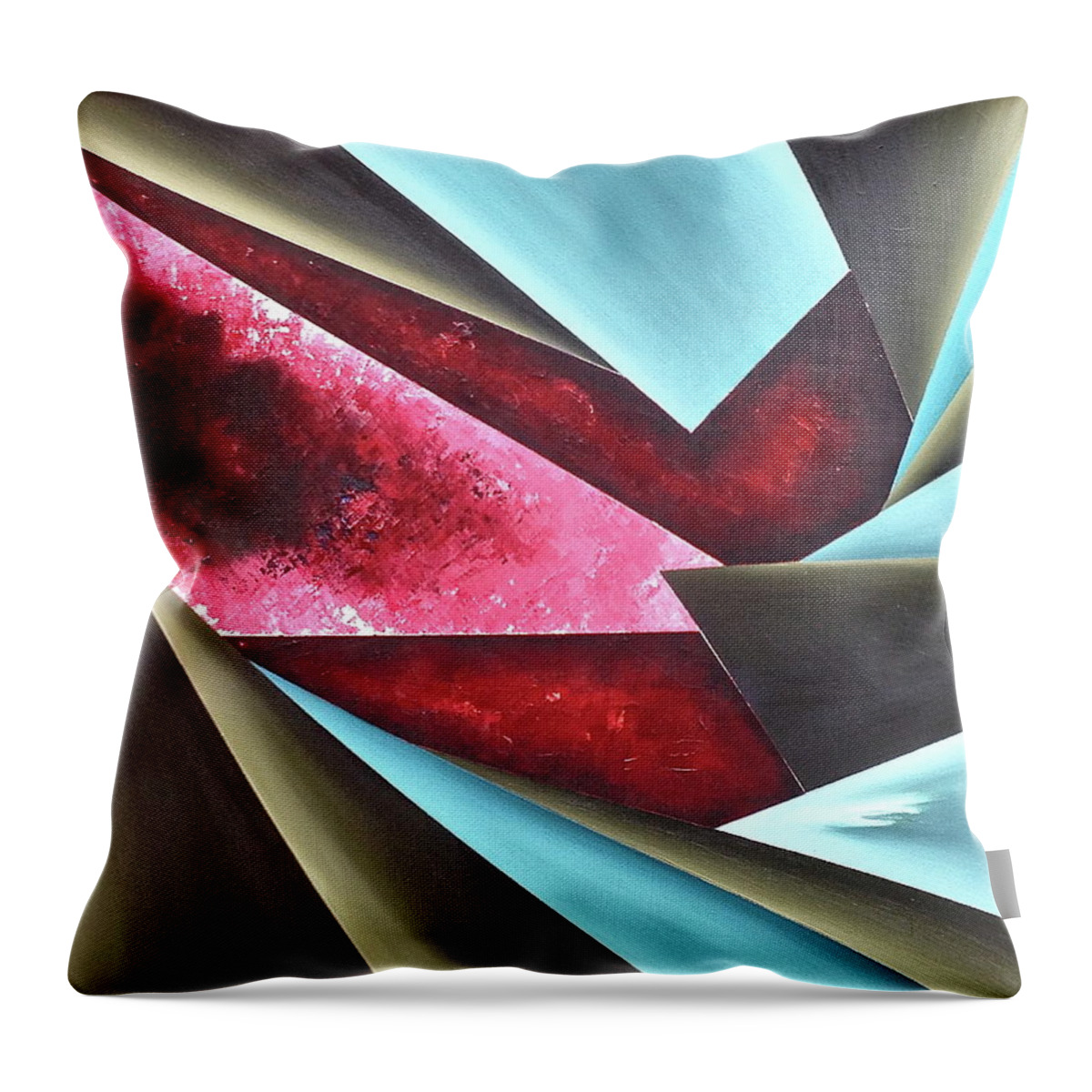  Throw Pillow featuring the painting Sense of Reality by Ara Elena