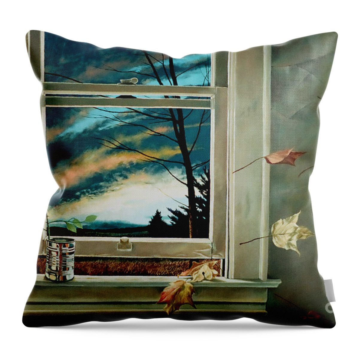 Autumn Throw Pillow featuring the painting September Breeze by Christopher Shellhammer