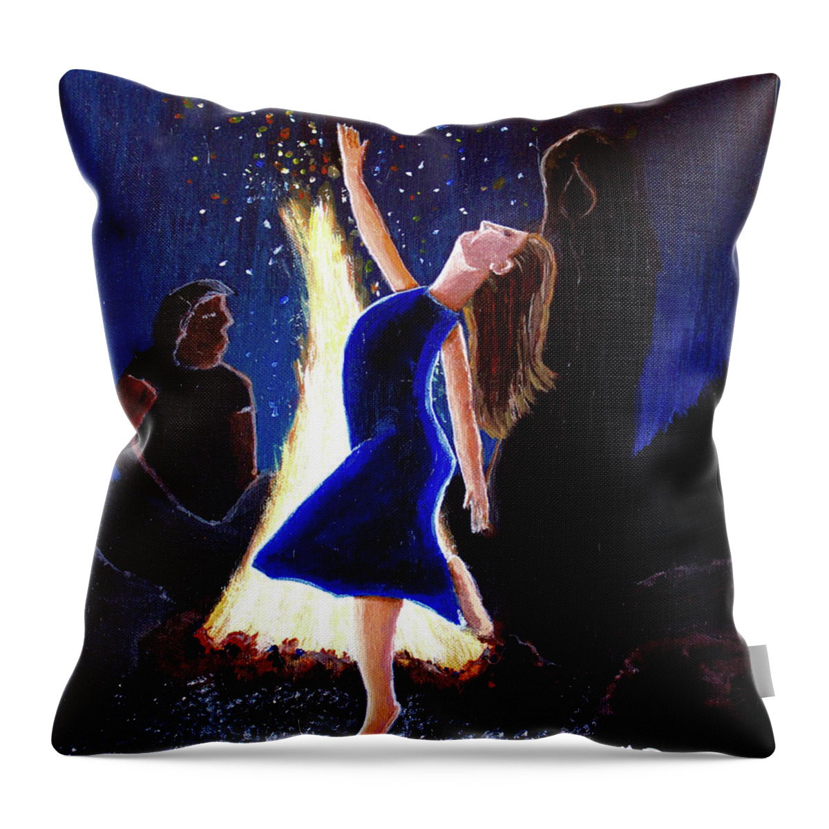 Painting Throw Pillow featuring the painting Setting on fire by April Burton