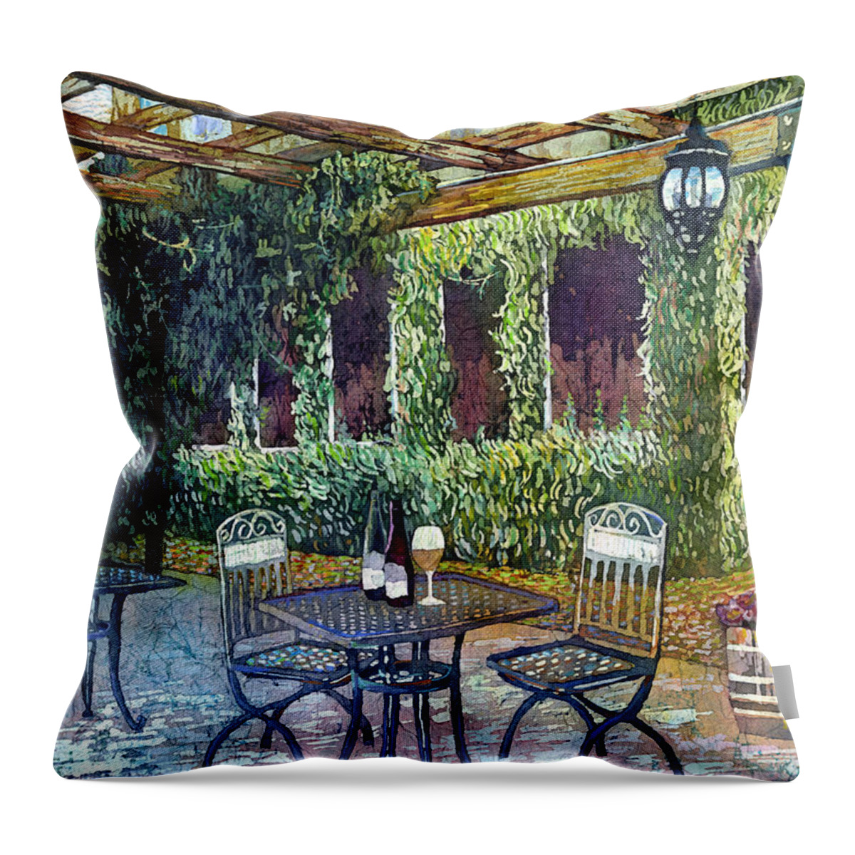 Wine Throw Pillow featuring the painting Shades of Van Gogh by Hailey E Herrera