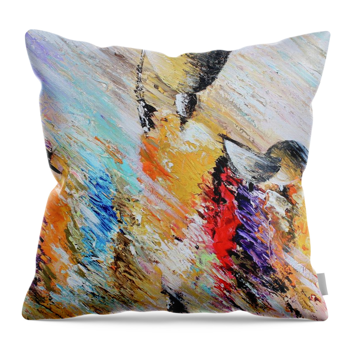 Africa Throw Pillow featuring the painting Shadow Community by Nii Hylton