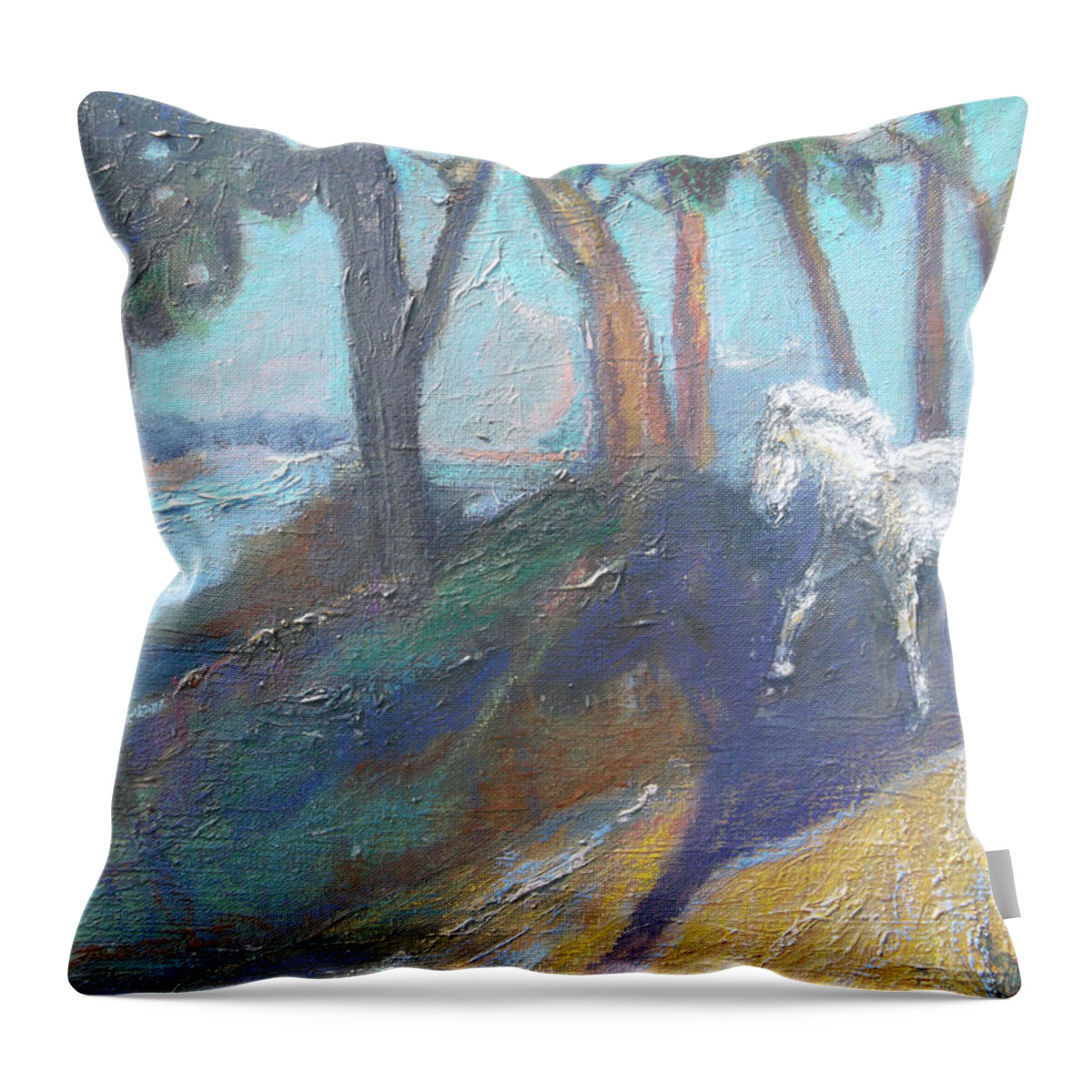 Horse Throw Pillow featuring the painting Shadow Runner by Susan Esbensen