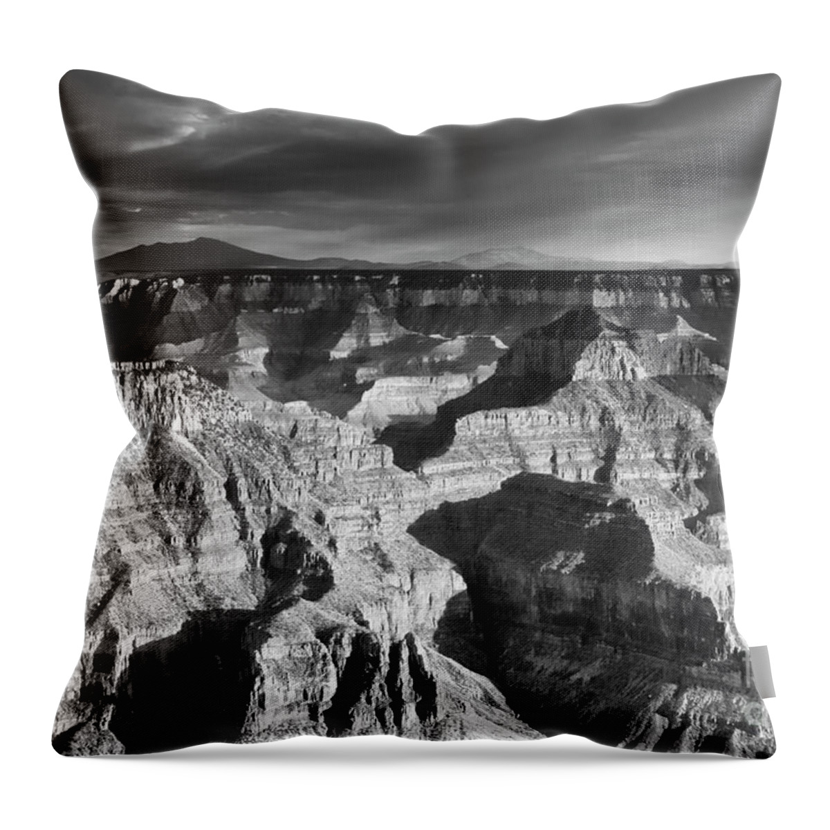 Bright Angel Point Trail Throw Pillow featuring the photograph Shadows on the Grand Canyon by Tamara Becker