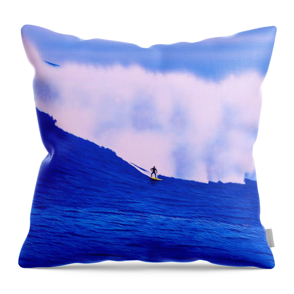 Surfing Throw Pillow featuring the painting Cortes Bank 2012 by John Kaelin