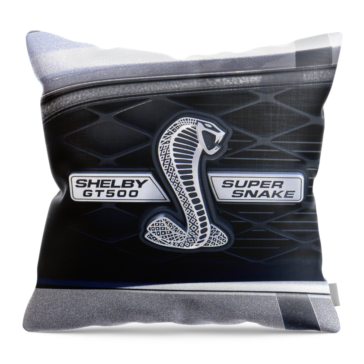 Transportation Throw Pillow featuring the photograph SHELBY GT 500 Super Snake by Mike McGlothlen