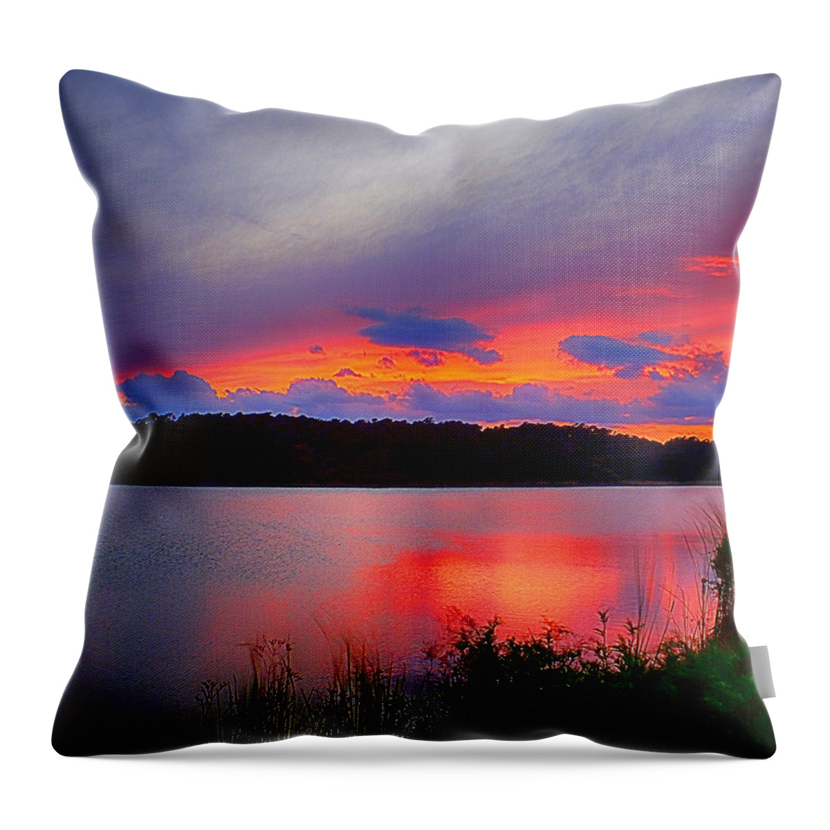 Sunset Throw Pillow featuring the photograph Shelf Cloud at Sunset by Bill Barber