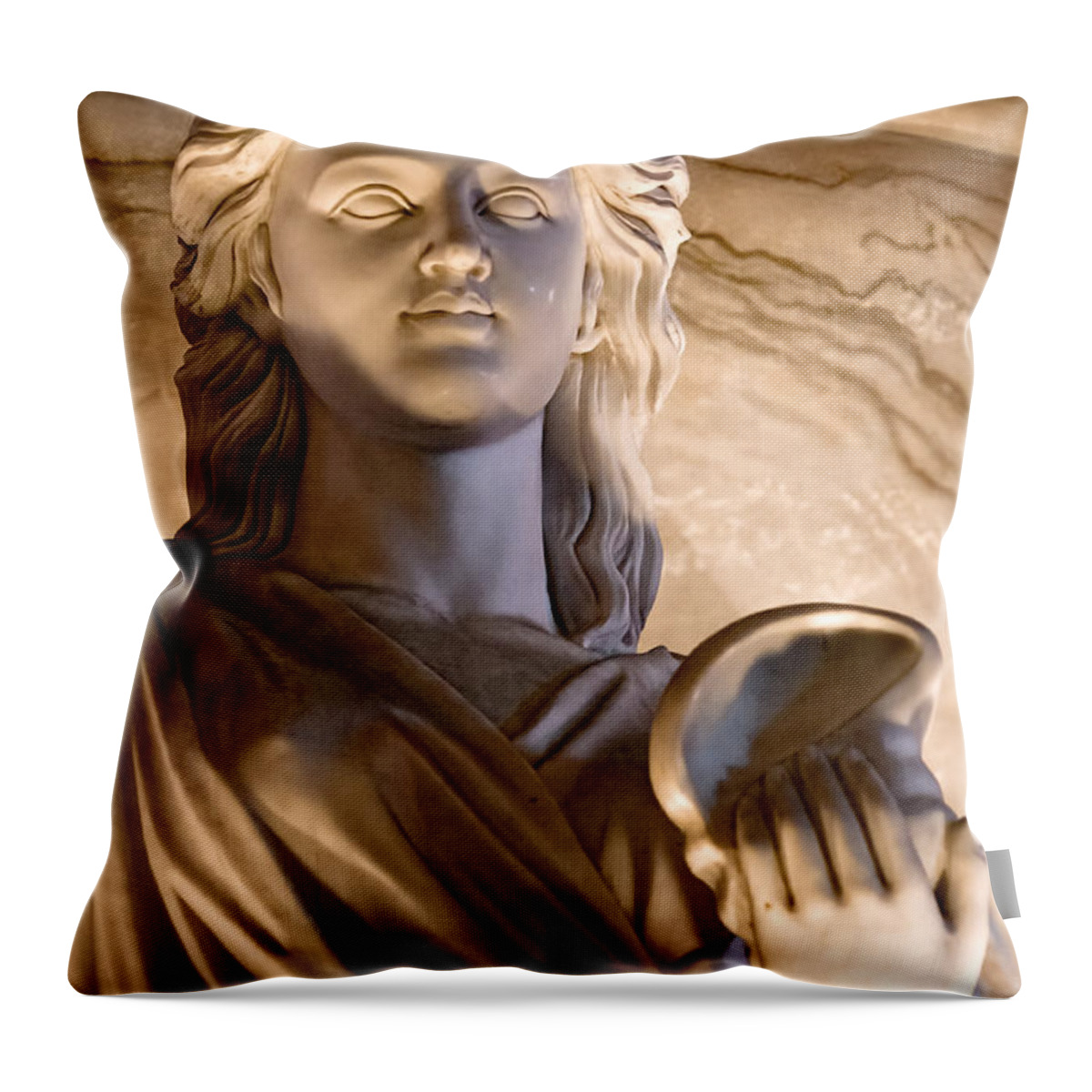 Sculpture Throw Pillow featuring the photograph Shell In Hand by Christopher Holmes