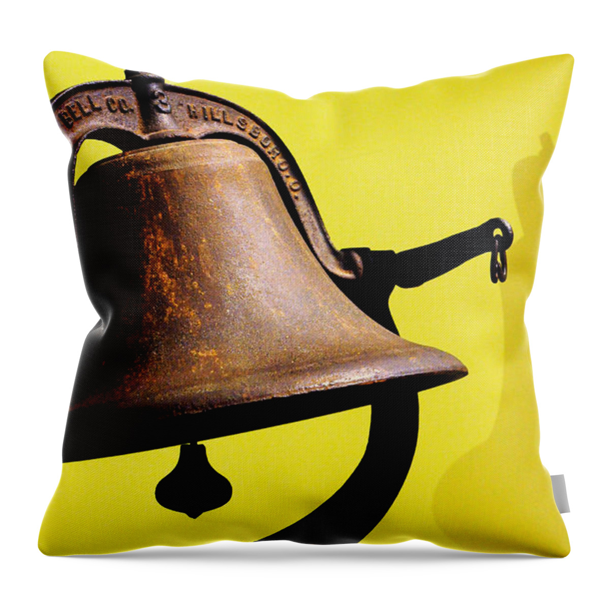 Historic Throw Pillow featuring the photograph Ship's Bell by Rebecca Sherman