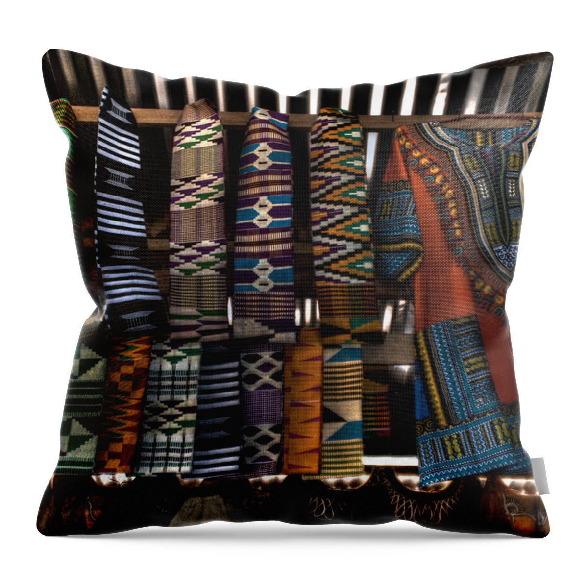 Shirts Throw Pillow featuring the photograph Shirts in a Belt Line by Wayne King