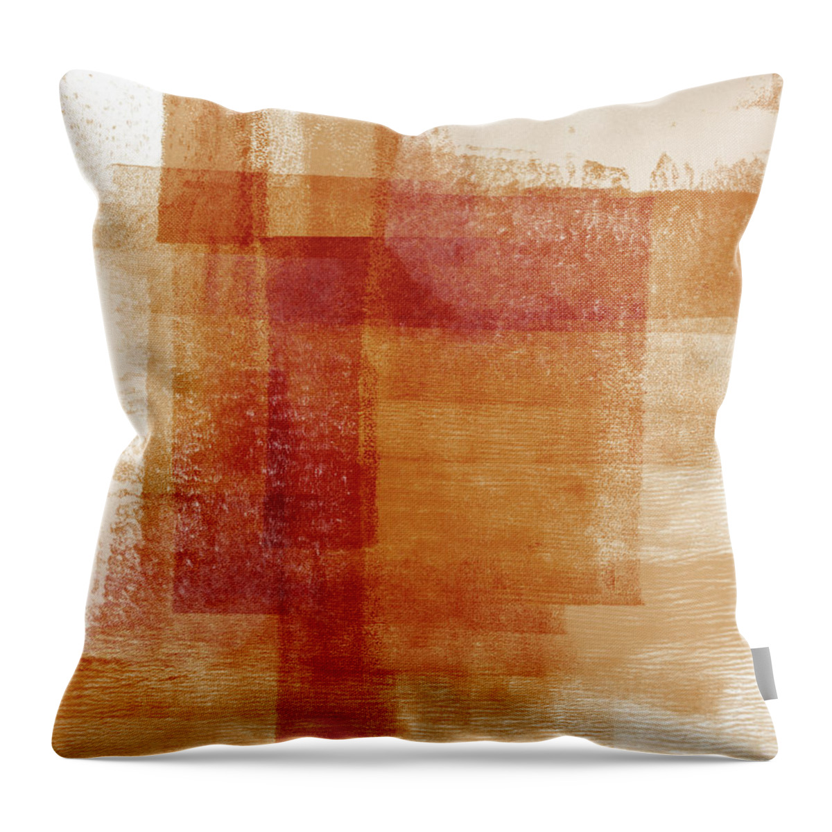 Abstract Throw Pillow featuring the painting Sienna 2- Abstract Art by Linda Woods by Linda Woods