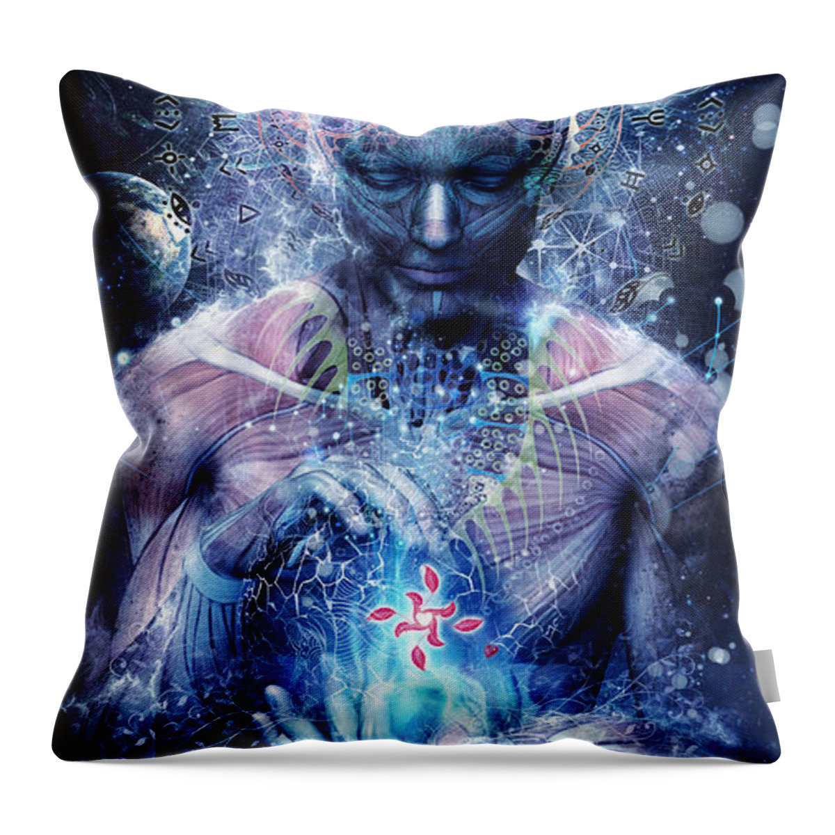 Spiritual Throw Pillow featuring the digital art Silence Seekers by Cameron Gray